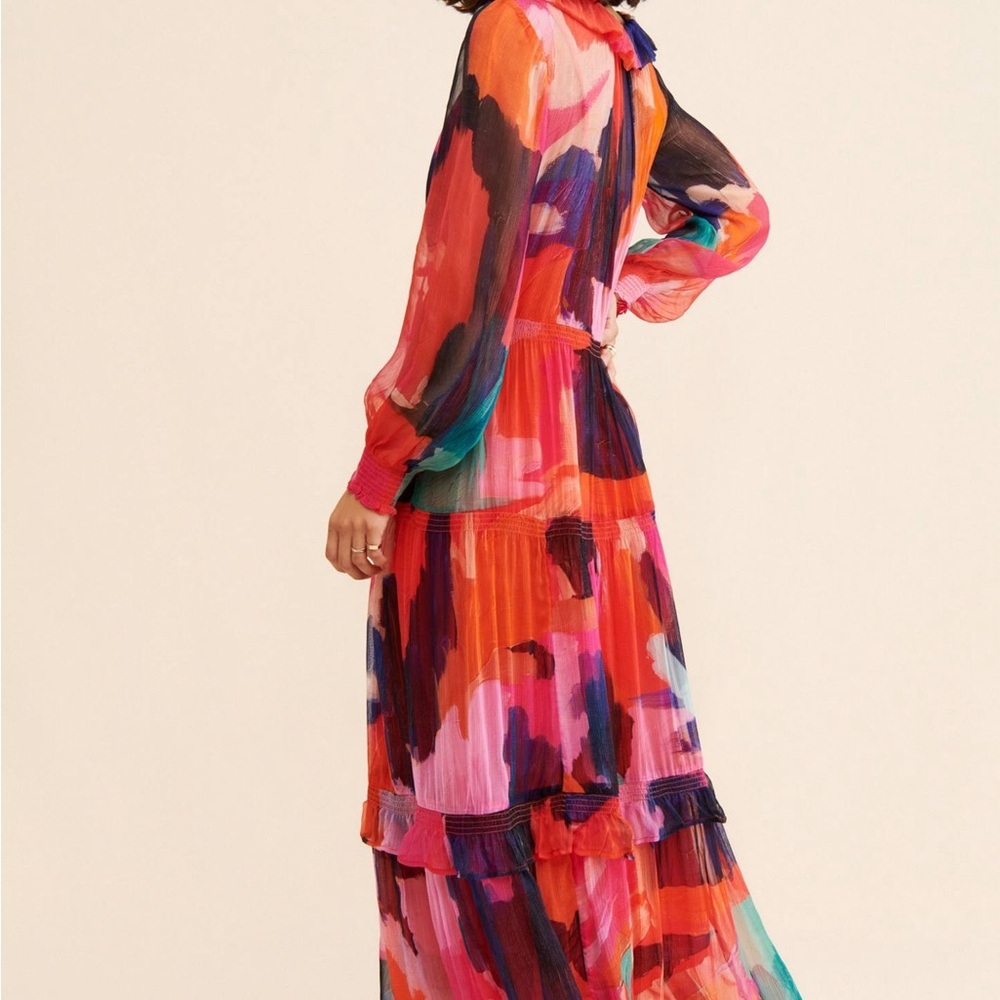 Anthropologie The Marais Printed Chiffon Maxi Dress. - Picture 12 of 13